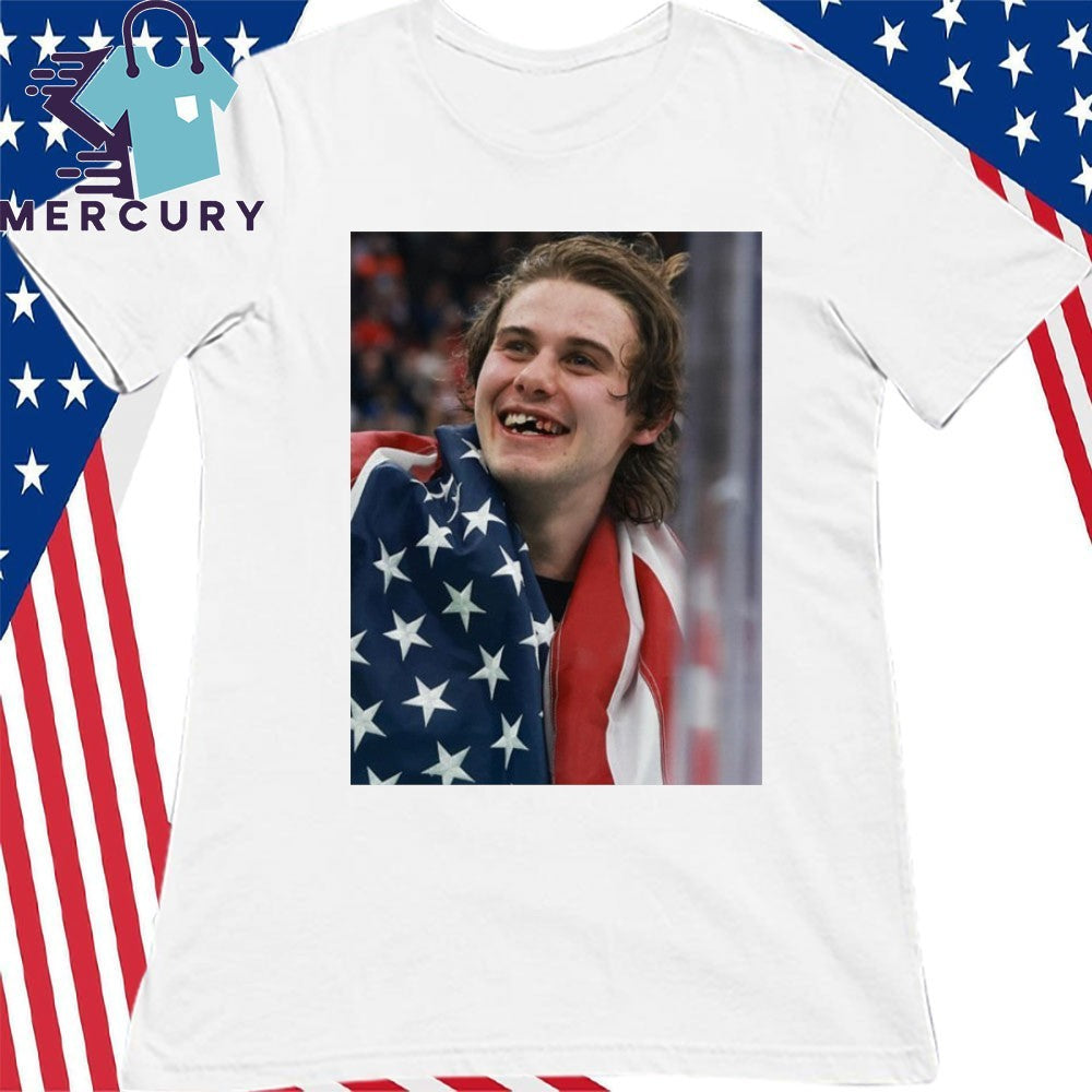 Jack Hughes Teeth Usa Men’s Hockey Champions Shirt