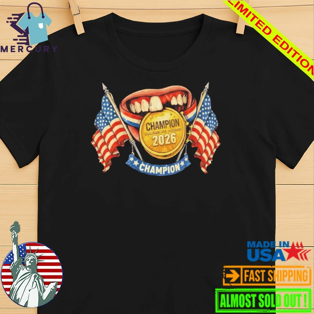 Jack Hughes Toothless Golden Goal Team USA Hockey Champions Shirt