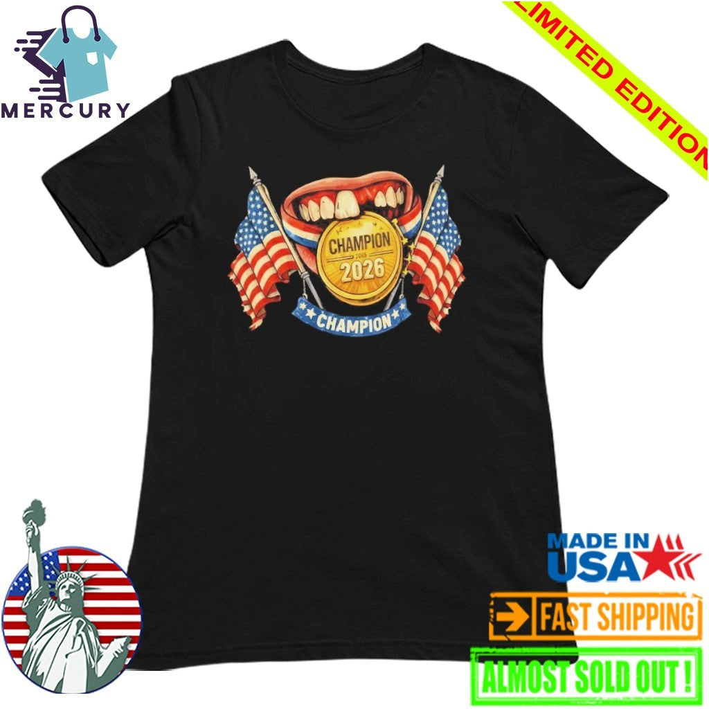 Jack Hughes Toothless Golden Goal Team USA Hockey Champions Shirt