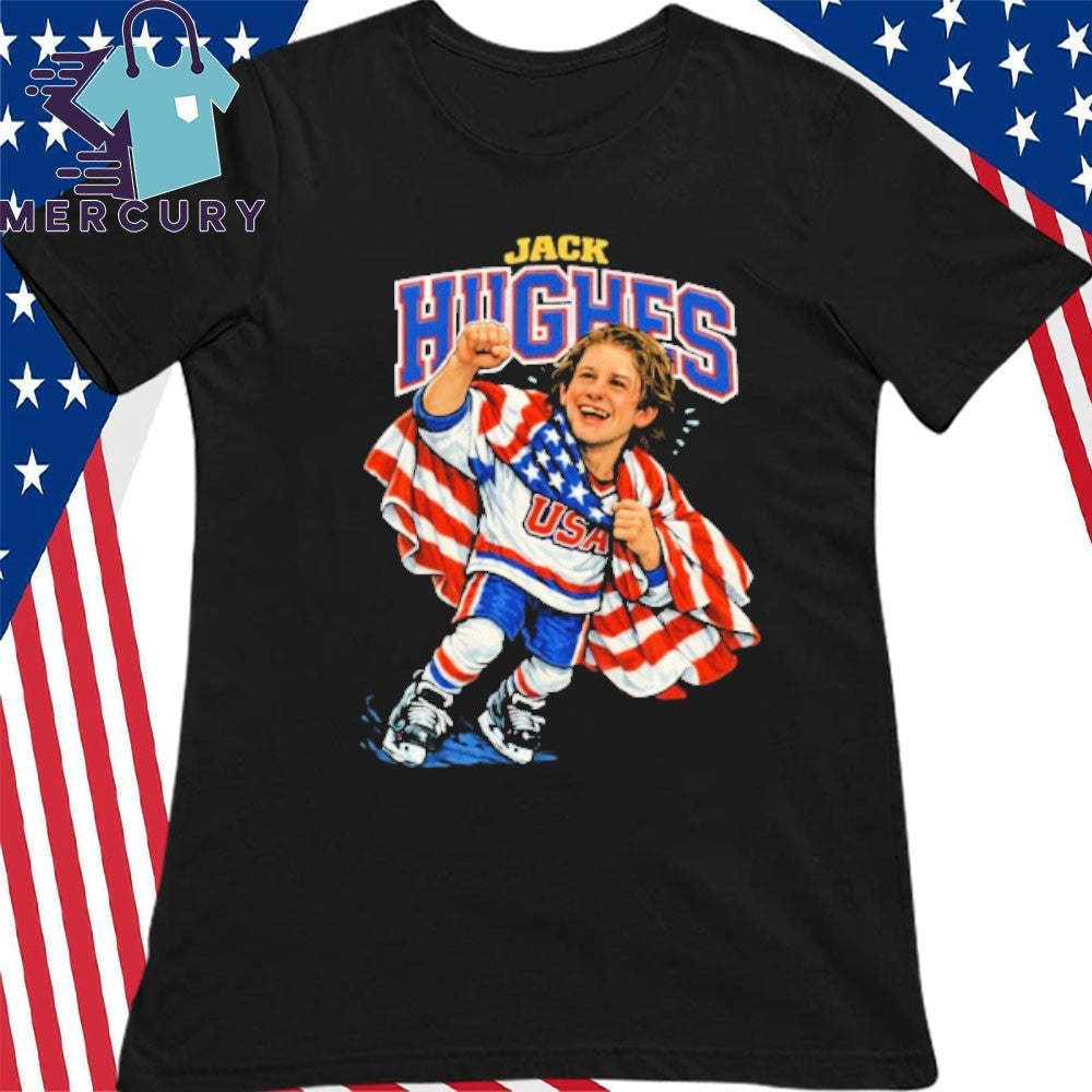 Jack Hughes USA Hockey Champions Flag America Shirt