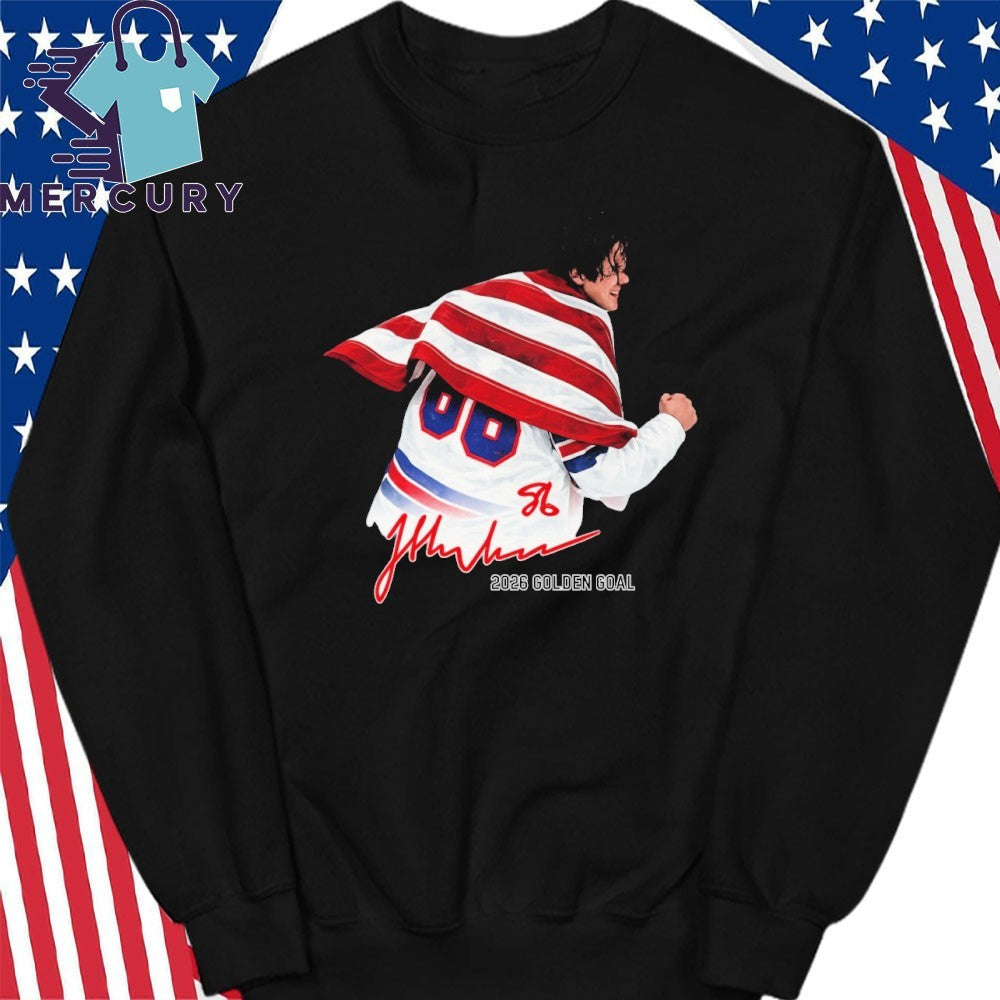 Jack Hughes USA Hockey Golden Goal 2026 Hockey Signature Shirt