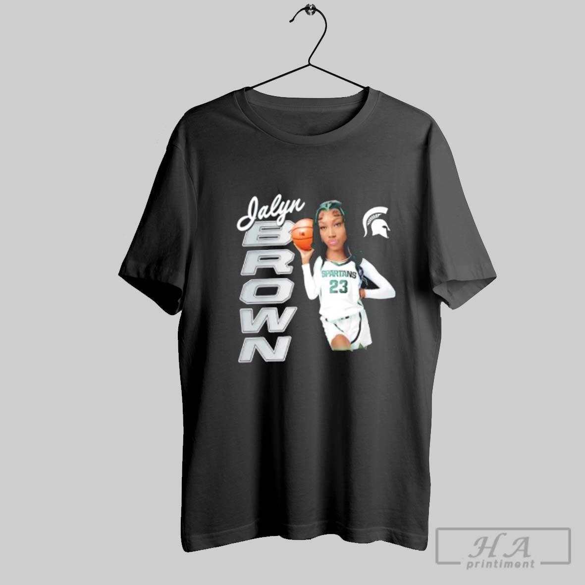Official Jalyn Brown Michigan State Spartans Elevated Caricature