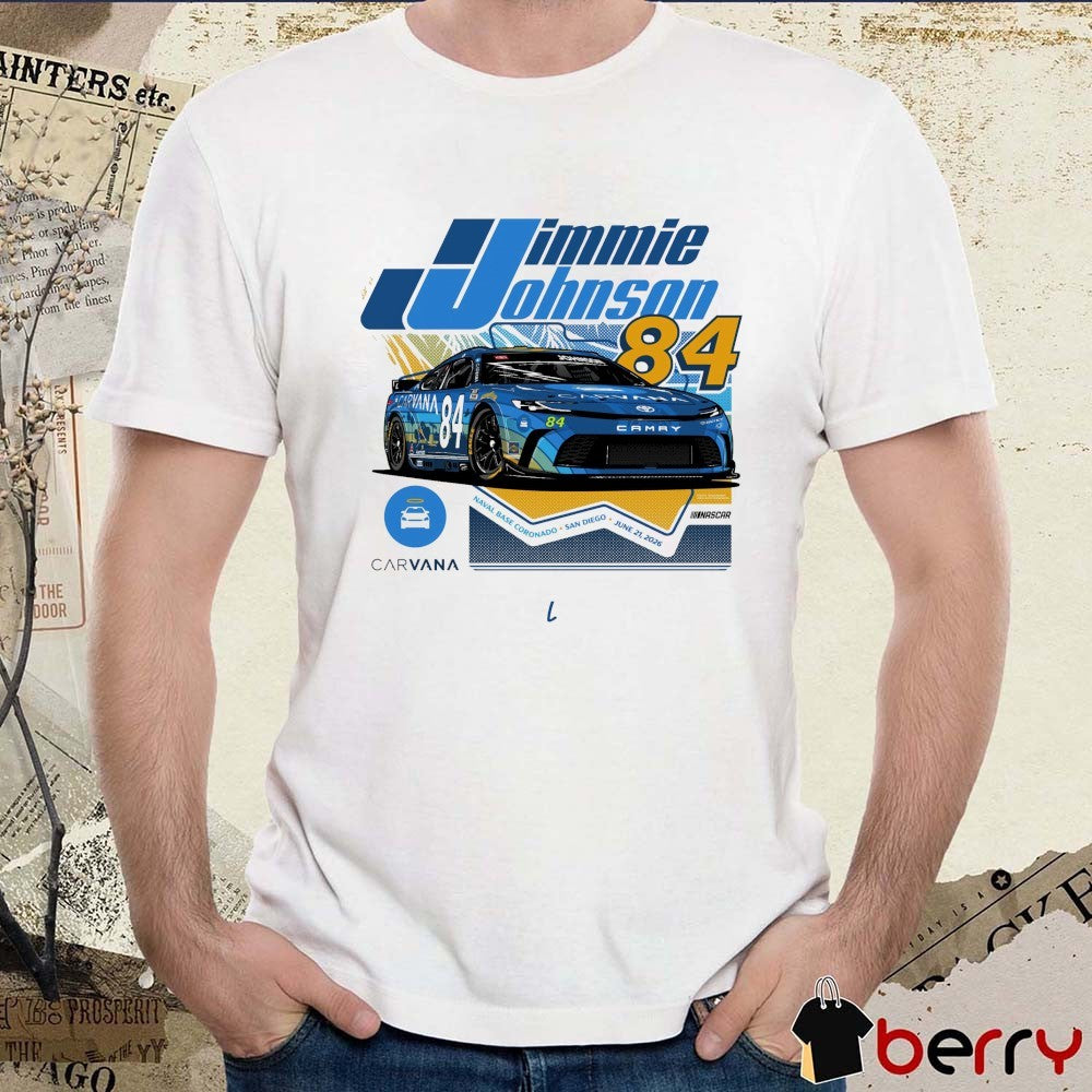 Jimmie Johnson 2026 Carvana Toyota Camry Naval Base Coronado in San Diego June 21 NASCAR t-shirt