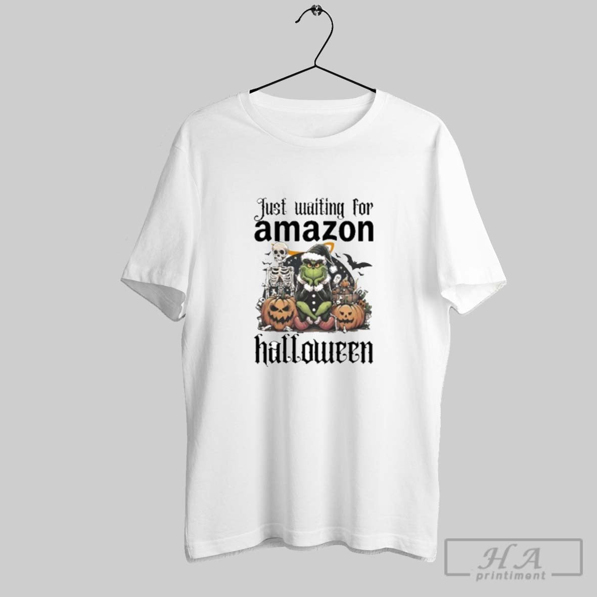 Official Just Waiting For Amazon Santa Grinch Halloween 2025 Shirt