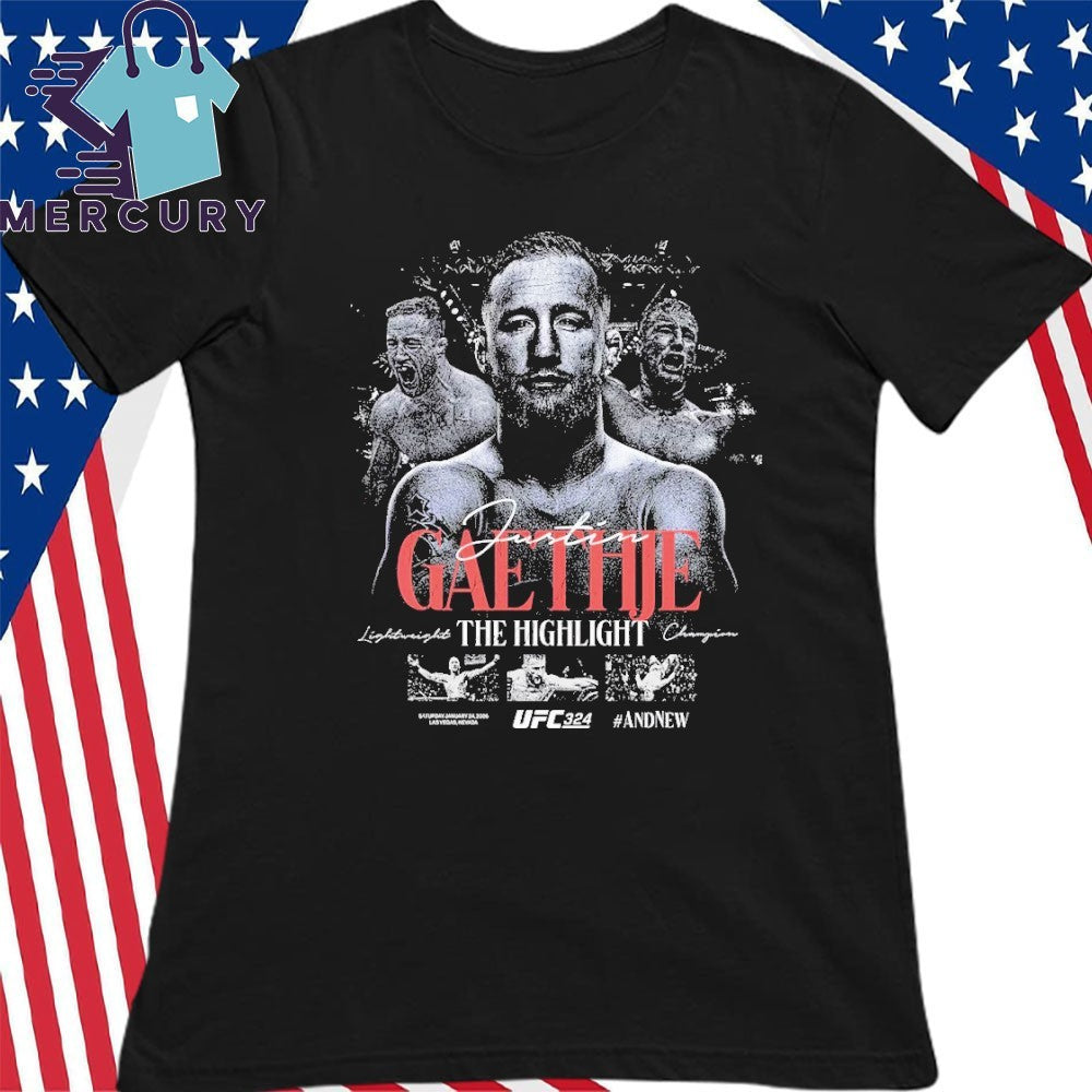 Justin Gaethje The Highlight Ufc 324 Interim Lightweight Champion Shirt