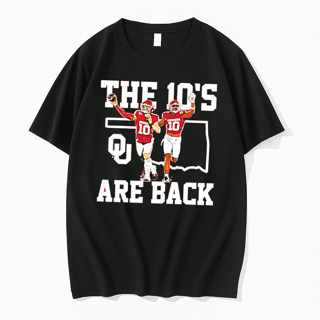 Official Kip Lewis And John Mateer The 10s Are Back Oklahoma Football Tee T Shirts