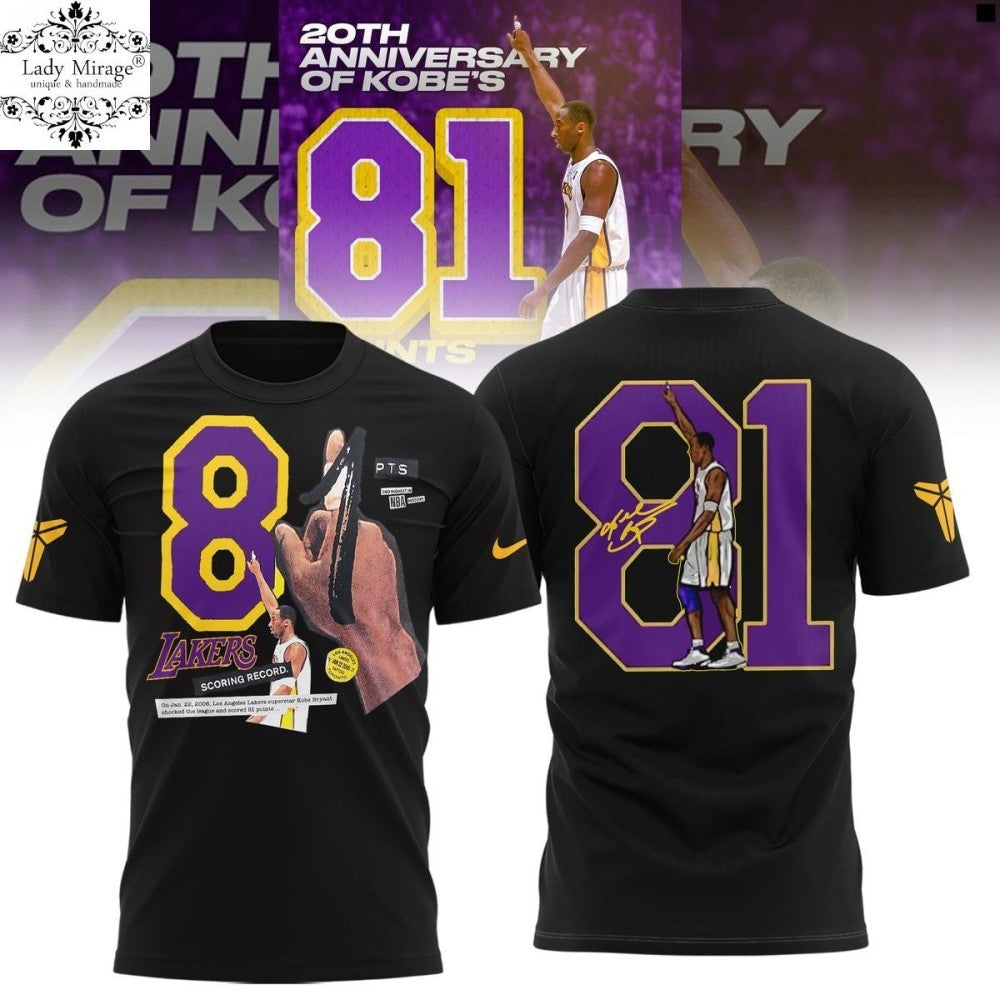 Kobe Bryant 20th Anniversary 81 Points Shirt