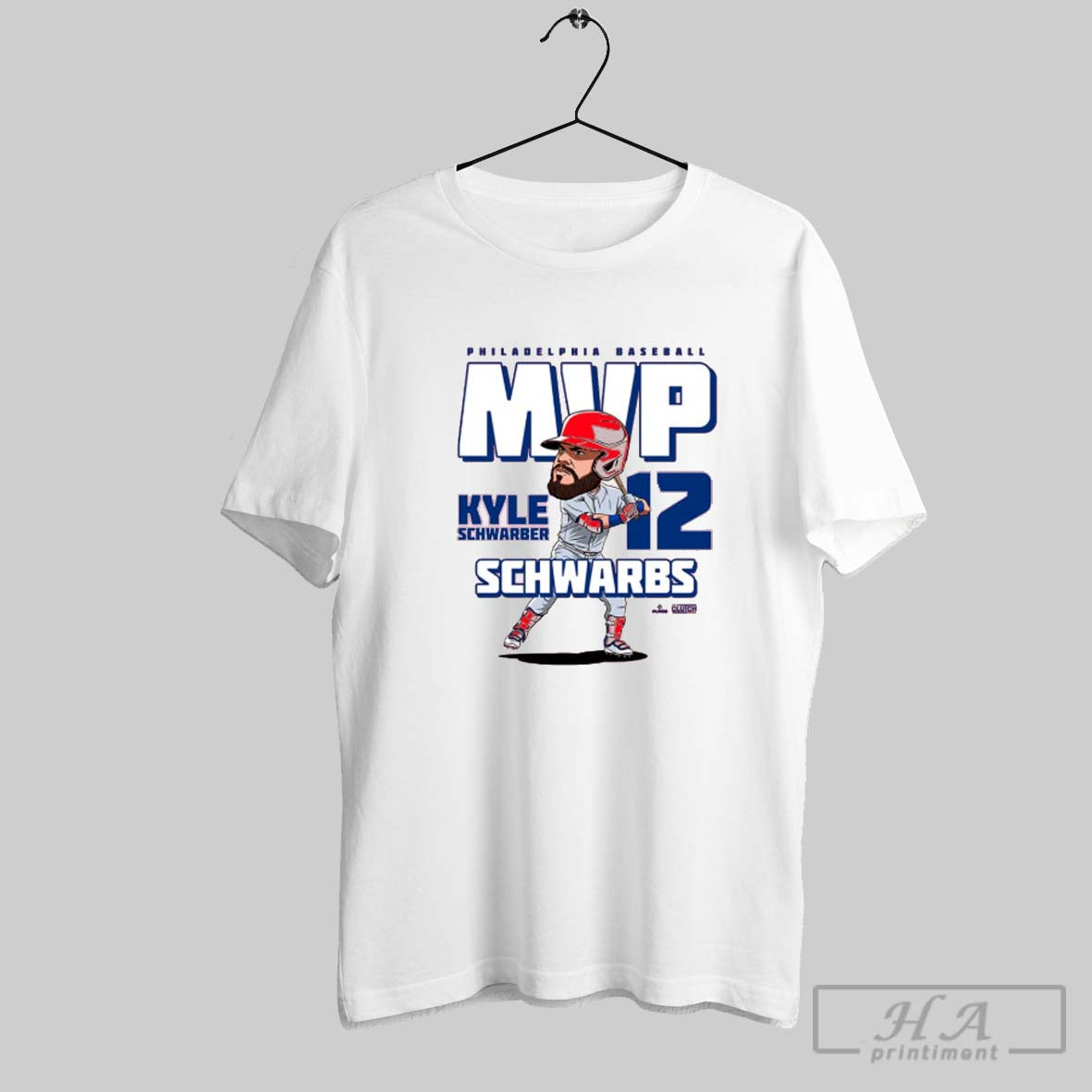 Official Kyle Schwarber 12 Schwarbs Mvp Philadelphia Phillies Baseball Mlb Caricature