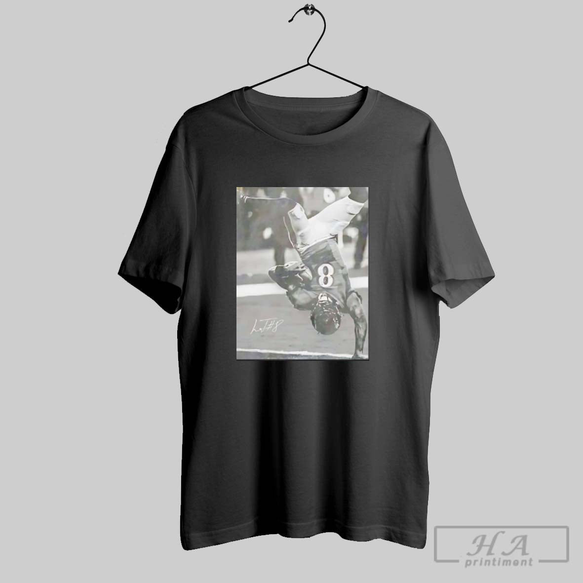 Official Lamar Jackson Baltimore Ravens Football Vintage Style Signature