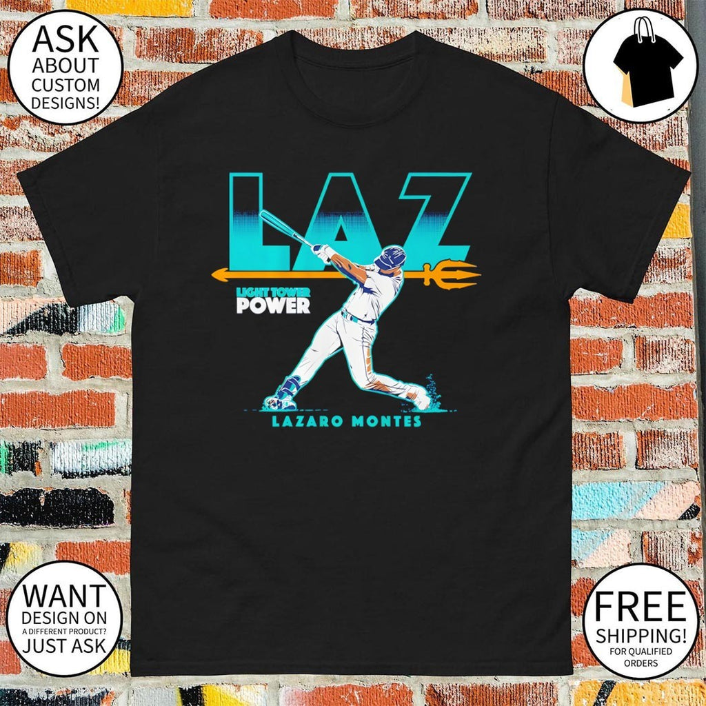 Lazaro Montes Laz light tower power Seattle Mariners baseball shirt