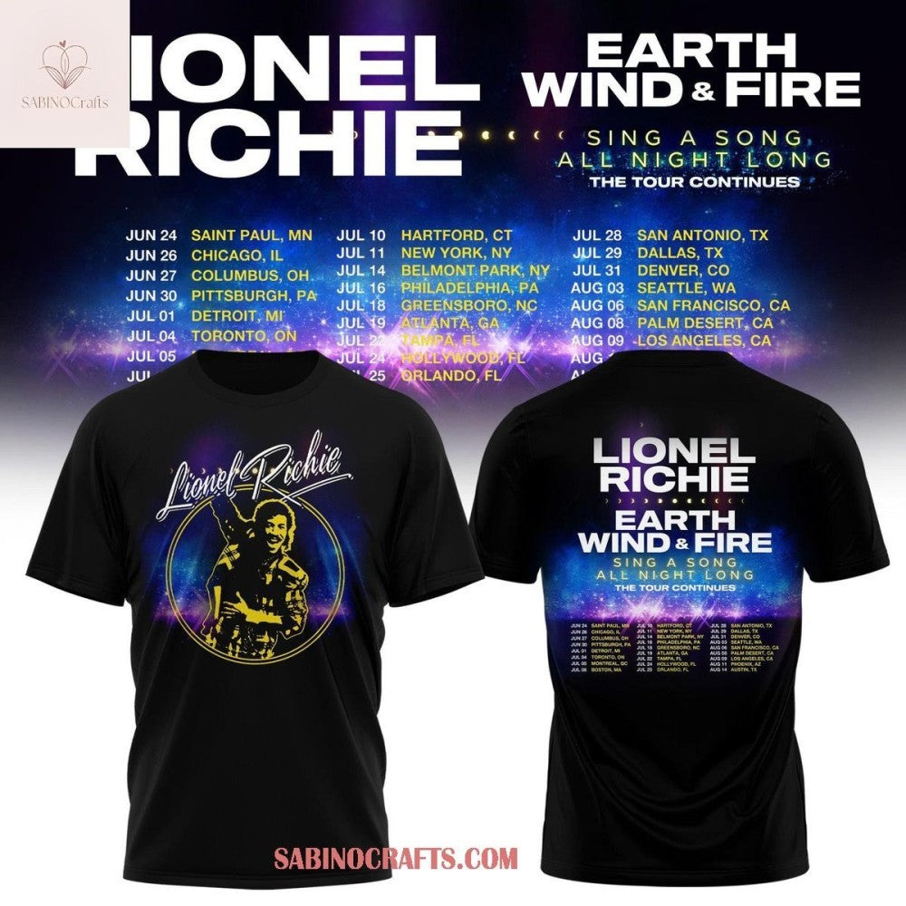 Lionel Richie & Earth, Wind & Fire All Night Long Tour 2026 Shirt