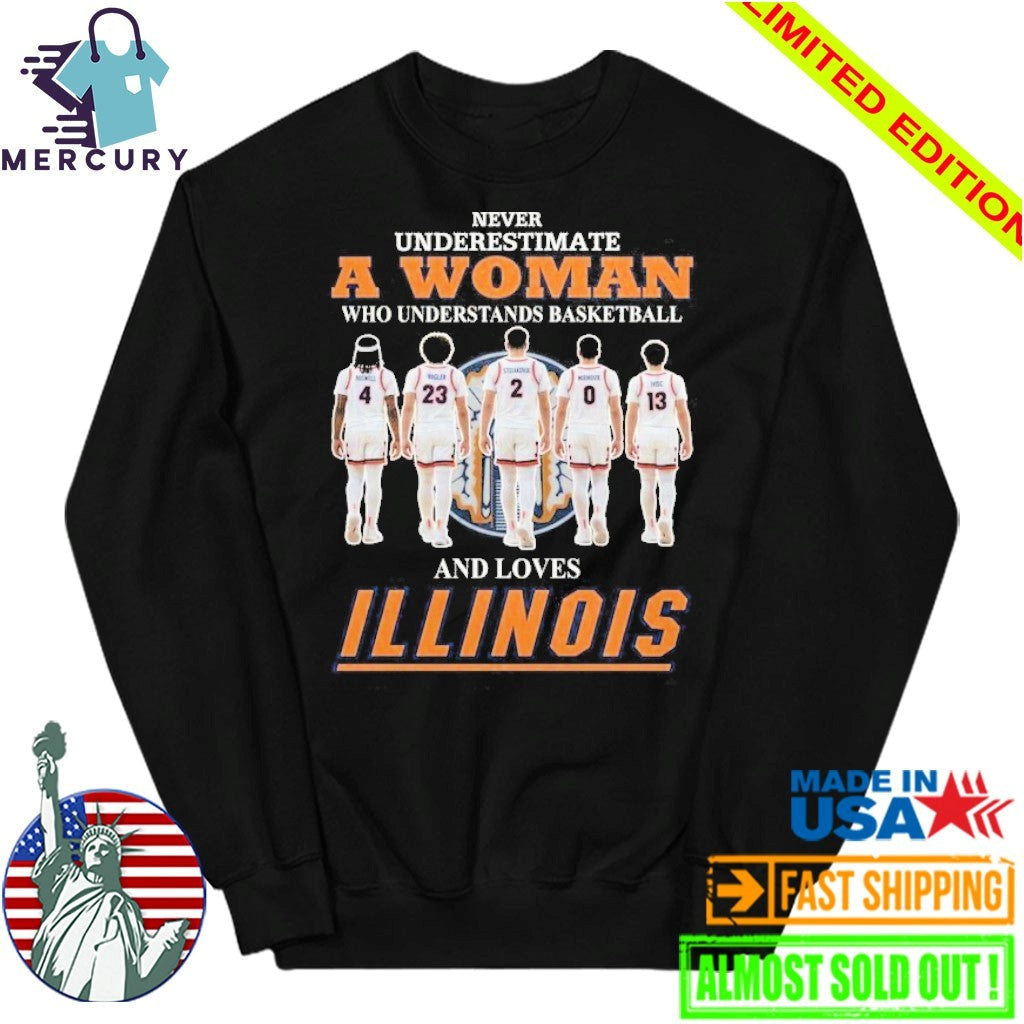 Lllinois Fighting Lllini 2026 Never Underestimate A Woman Shirt