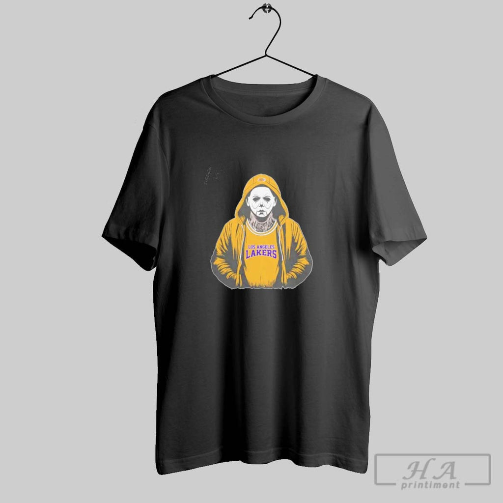 Official Los Angeles Lakers Nba Michael Myers Scary Halloween Mashup