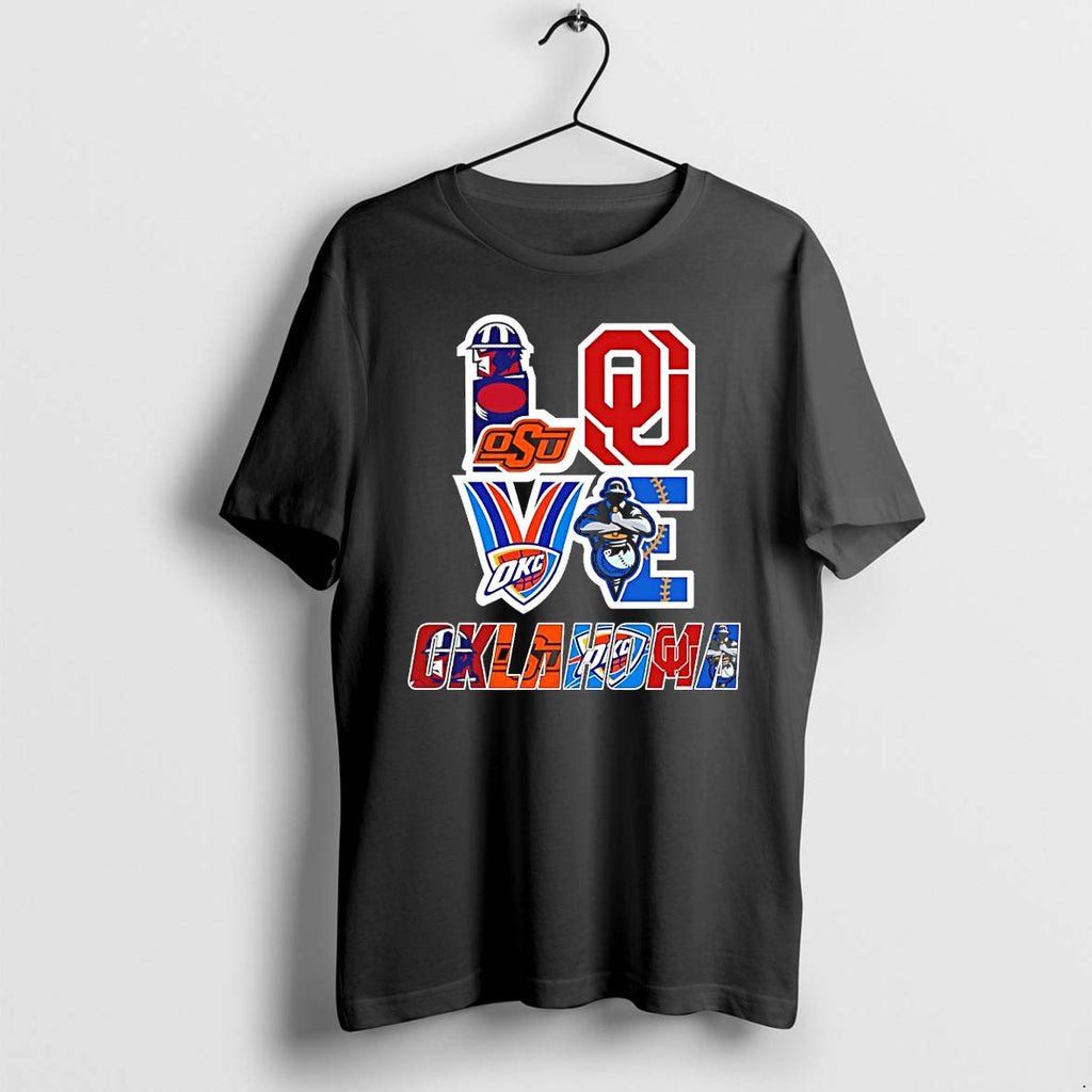 Official Love Oklahoma Sports Teams Ou Osu Okc Thunder Logos T Shirts Jpg