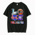 Official Love Philadelphia Sport Teams Philadelphia Eagles Flyers Phillies 76ers Logos T Shirts