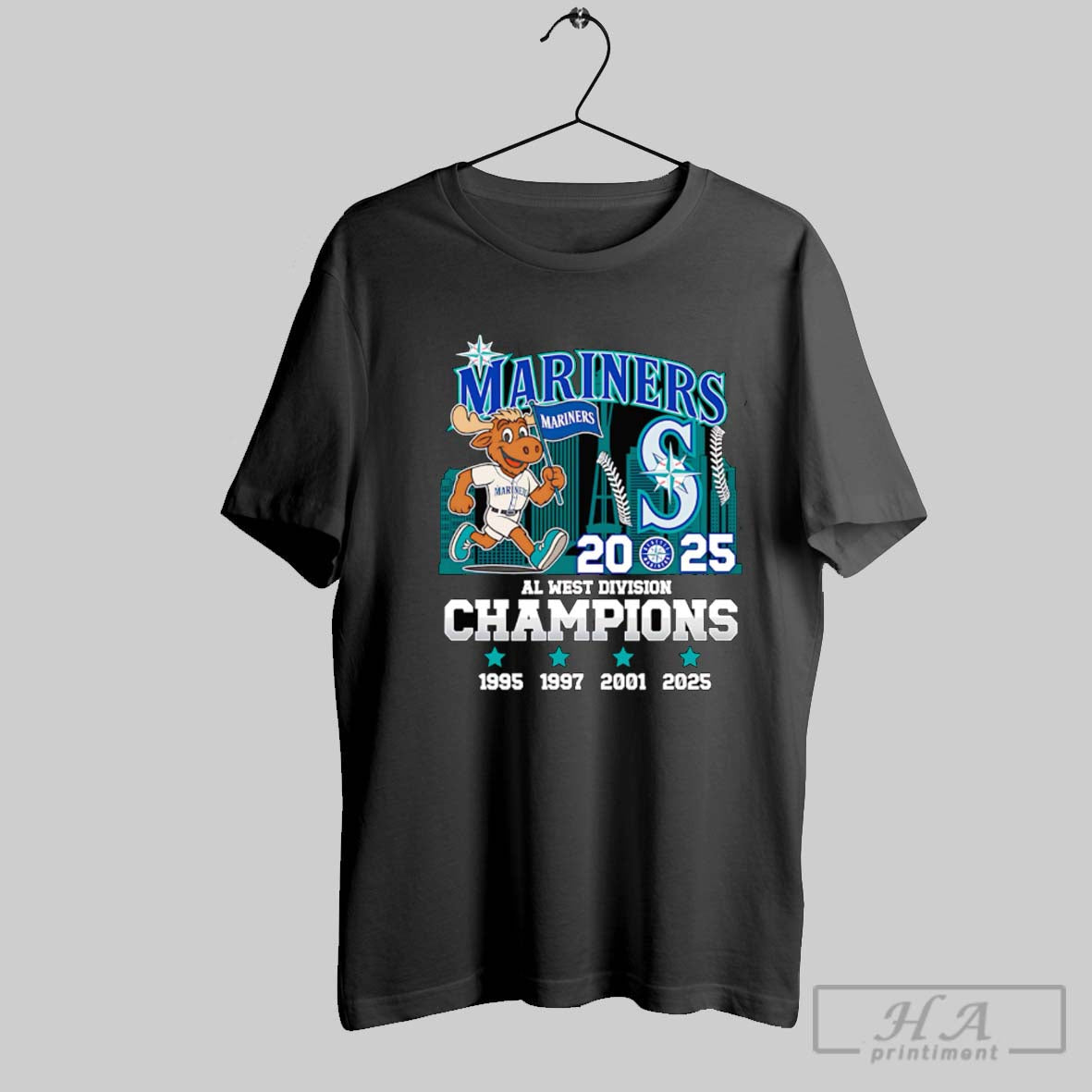 Official Mariners 2025 Al West Division Champions Mascot