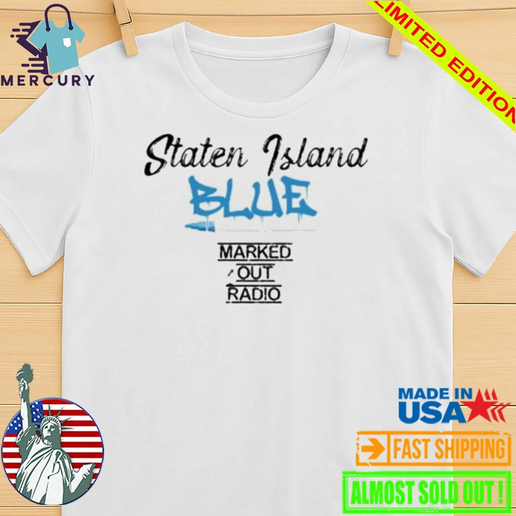 Marked Out Radio Staten Island Blue Shirt