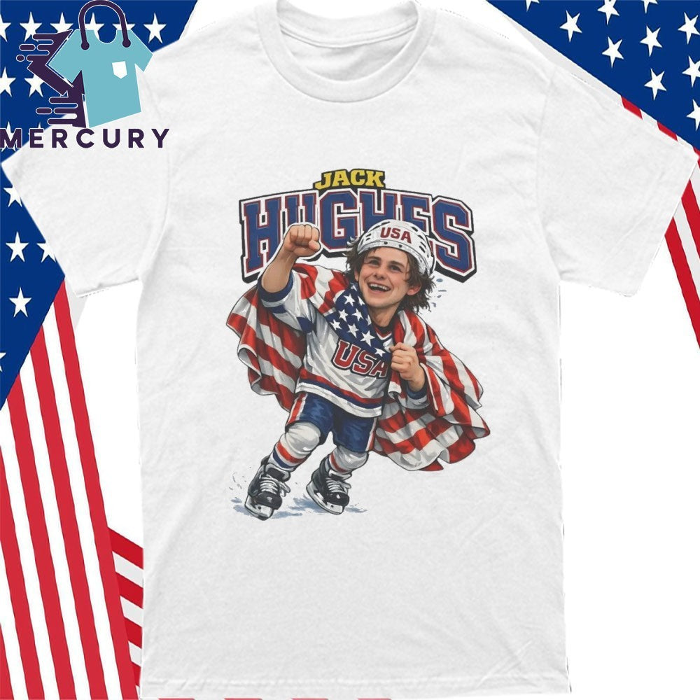 Men’s Hockey Jack Hughes Caricature Shirt