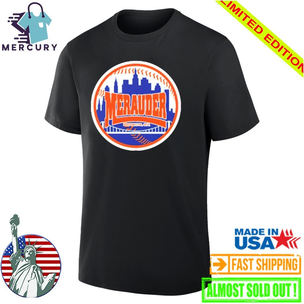 Merauder New York Mets Baseball Logo Skyline Shirt