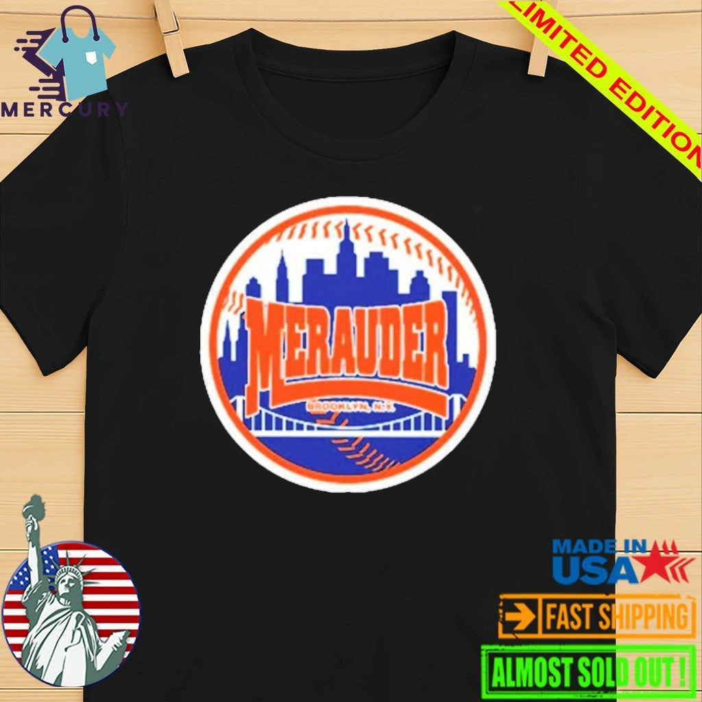 Merauder New York Mets Baseball Logo Skyline Shirt