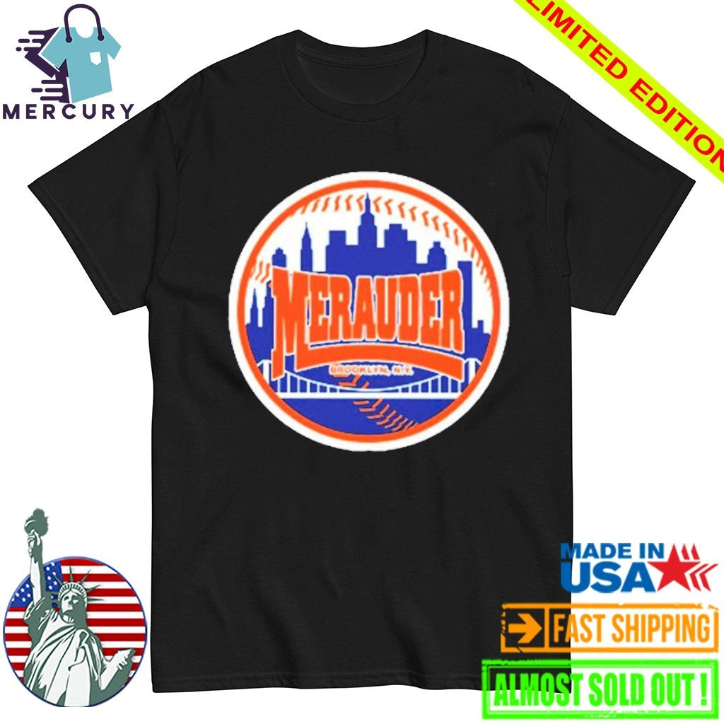 Merauder New York Mets Baseball Logo Skyline Shirt