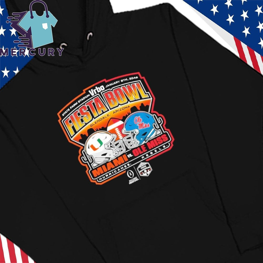 Miami Vs Ole Miss 2026 Vrbo Fiesta Bowl CFP Semifinal Helmet Matchup Shirt