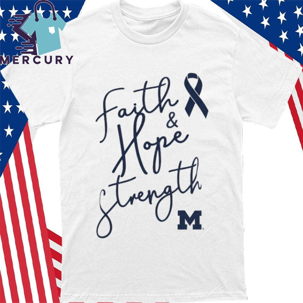Michigan Men Basketball Faith Hope Strength Shirt
