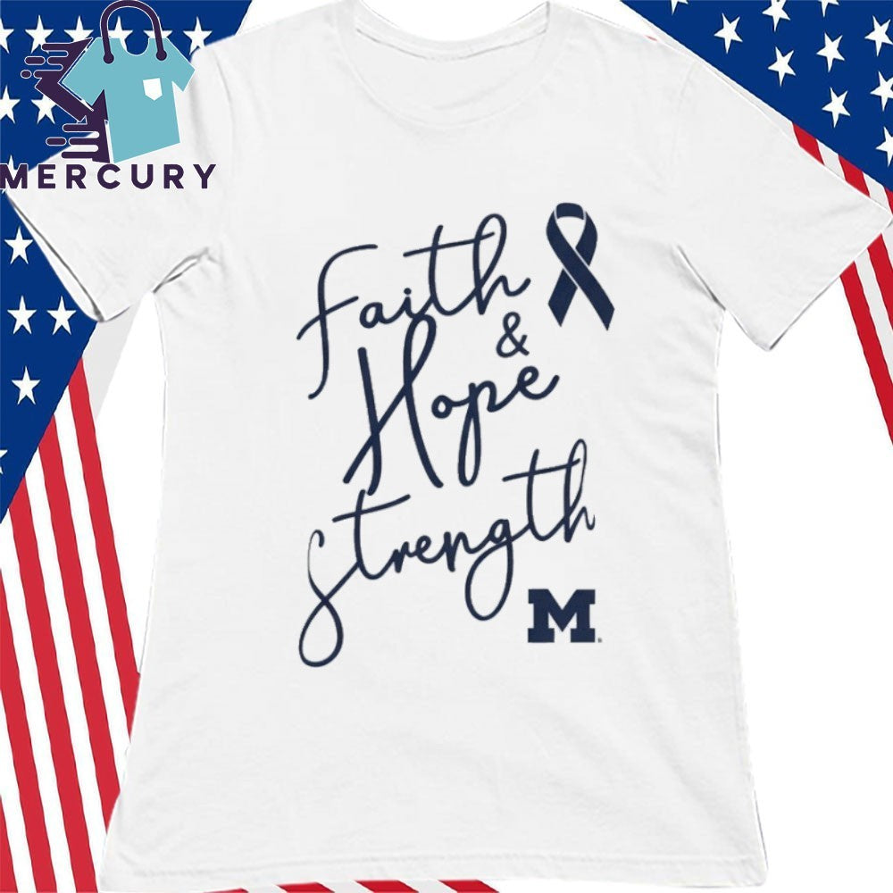 Michigan Men Basketball Faith Hope Strength Shirt