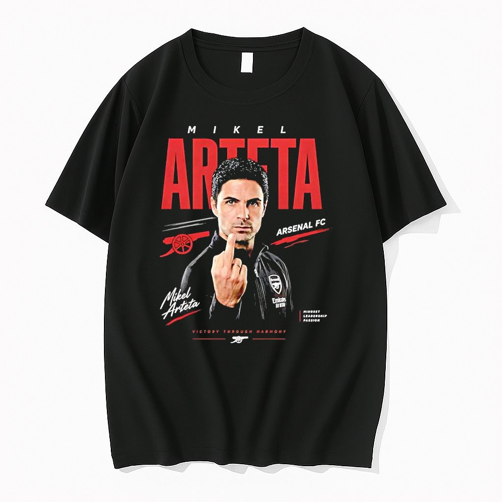 Official Mikel Arteta Middle Finger Arsenal Fc Premier League Champions 2026 T Shirts