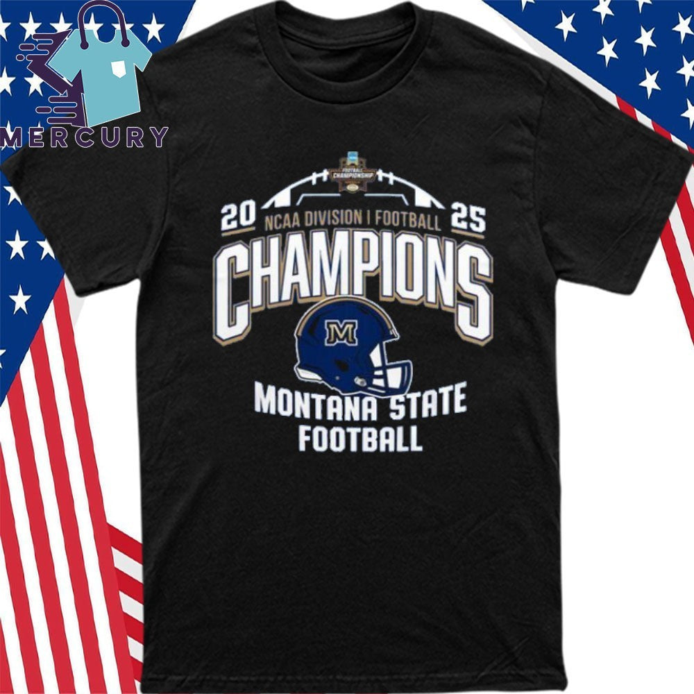 Montana State Football NCAA Division I Champions 2025 Helmet Shirt