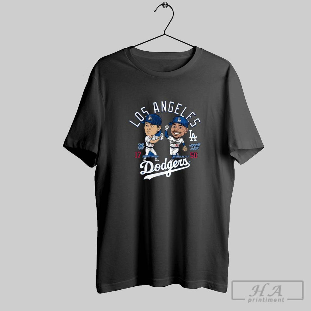 Official Mookie Betts And Shohei Ohtani Los Angeles Dodgers Caricature Player Duo