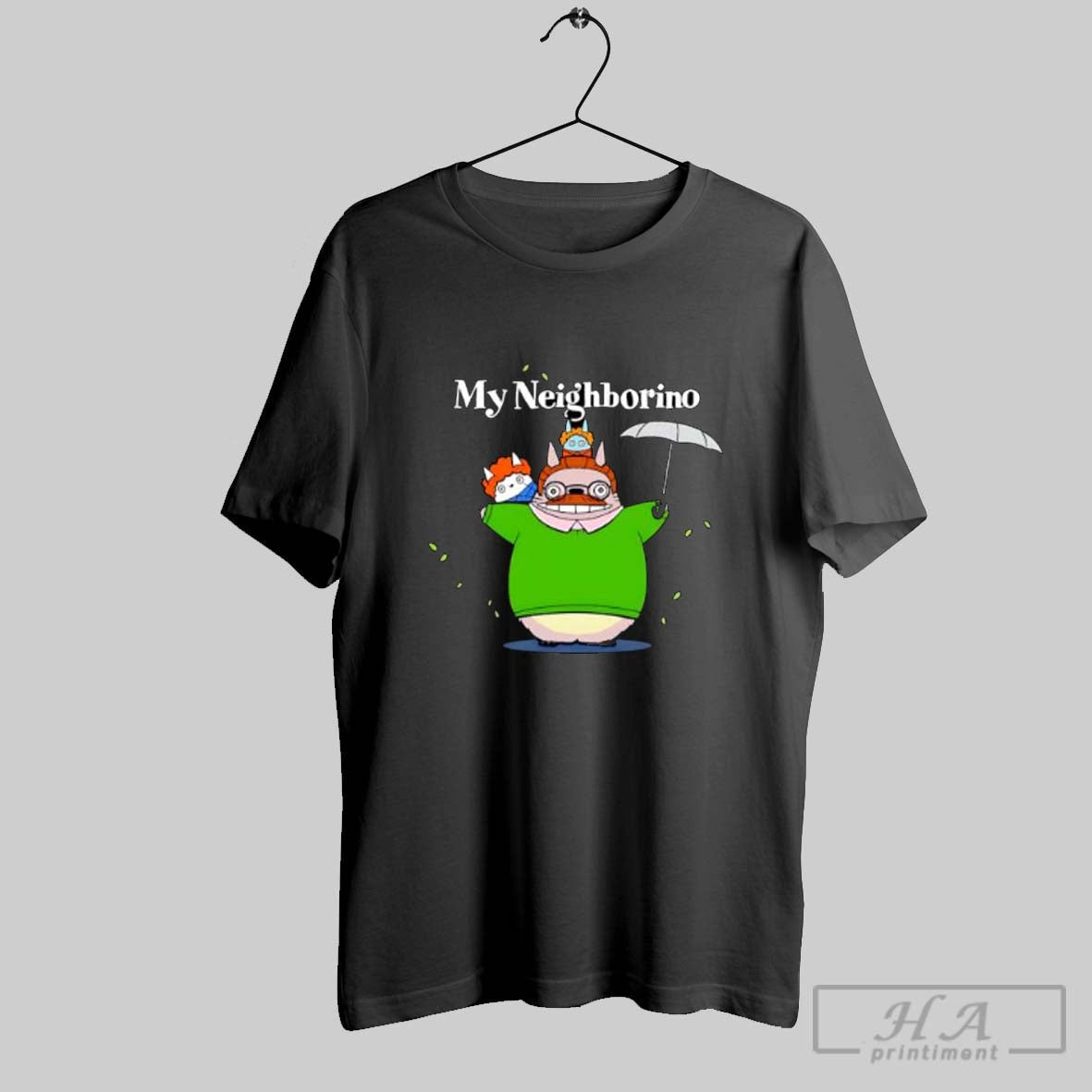 Official My Neighborino Ned Flanders My Neighbor Totoro Mashup Posters Black