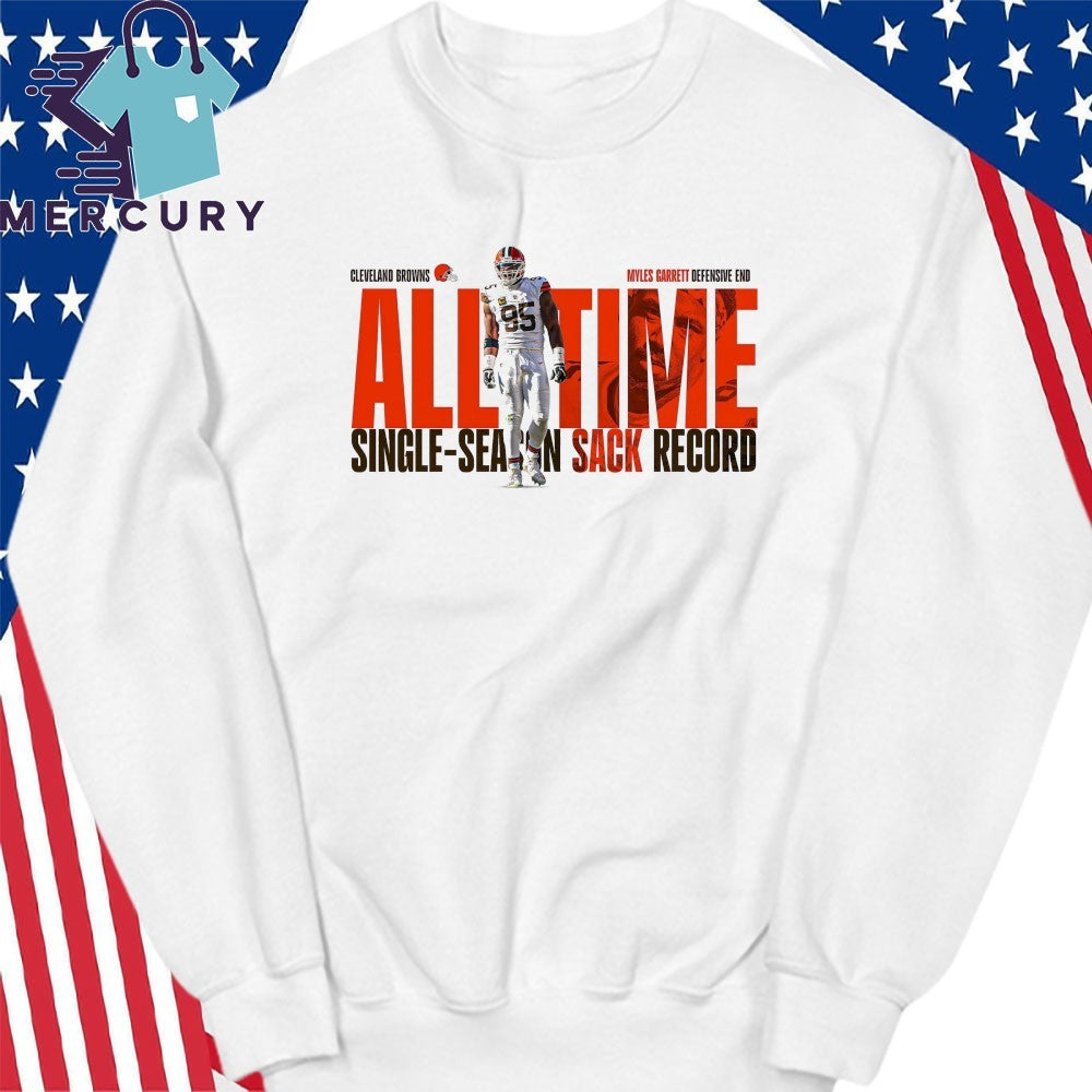 Myles Garrett Cleveland Browns Sack King All Time Single Season Sack Record Shirt