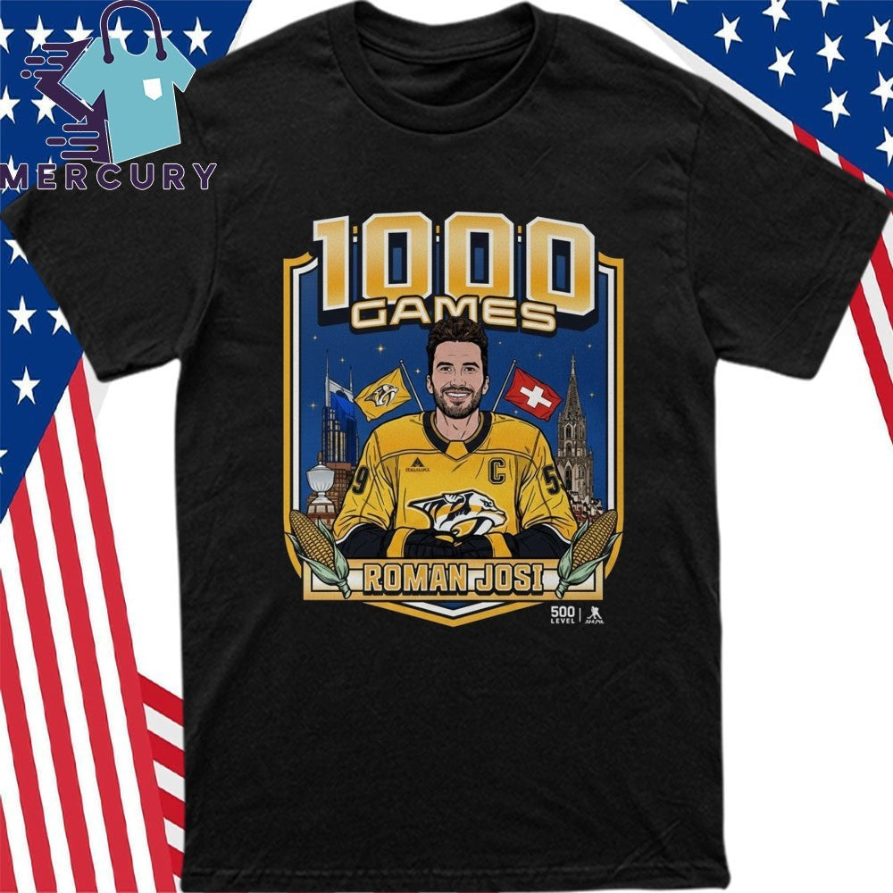 Nashville Predators Roman Josi 1000 NHL GP Shirt
