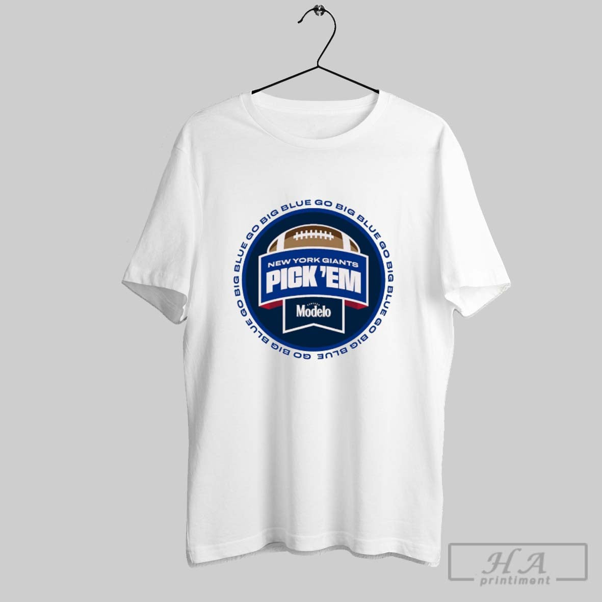 Official New York Giants Pick Em Go Big Blue Cerveza Modelo Logo