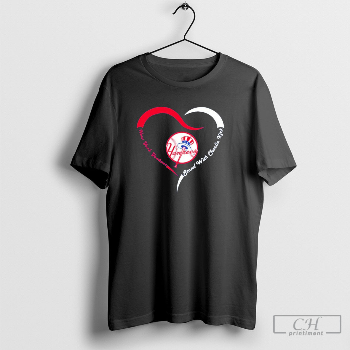 Official New York Yankees Stand With Charlie Kirk Heart Shirt