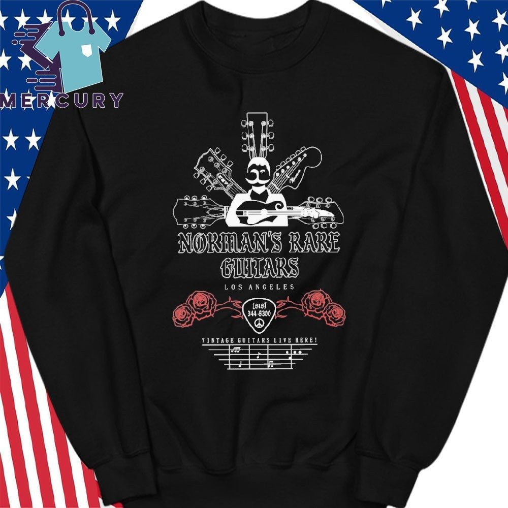 Norman’s Rare Guitars Red Roses Headstock Shirt
