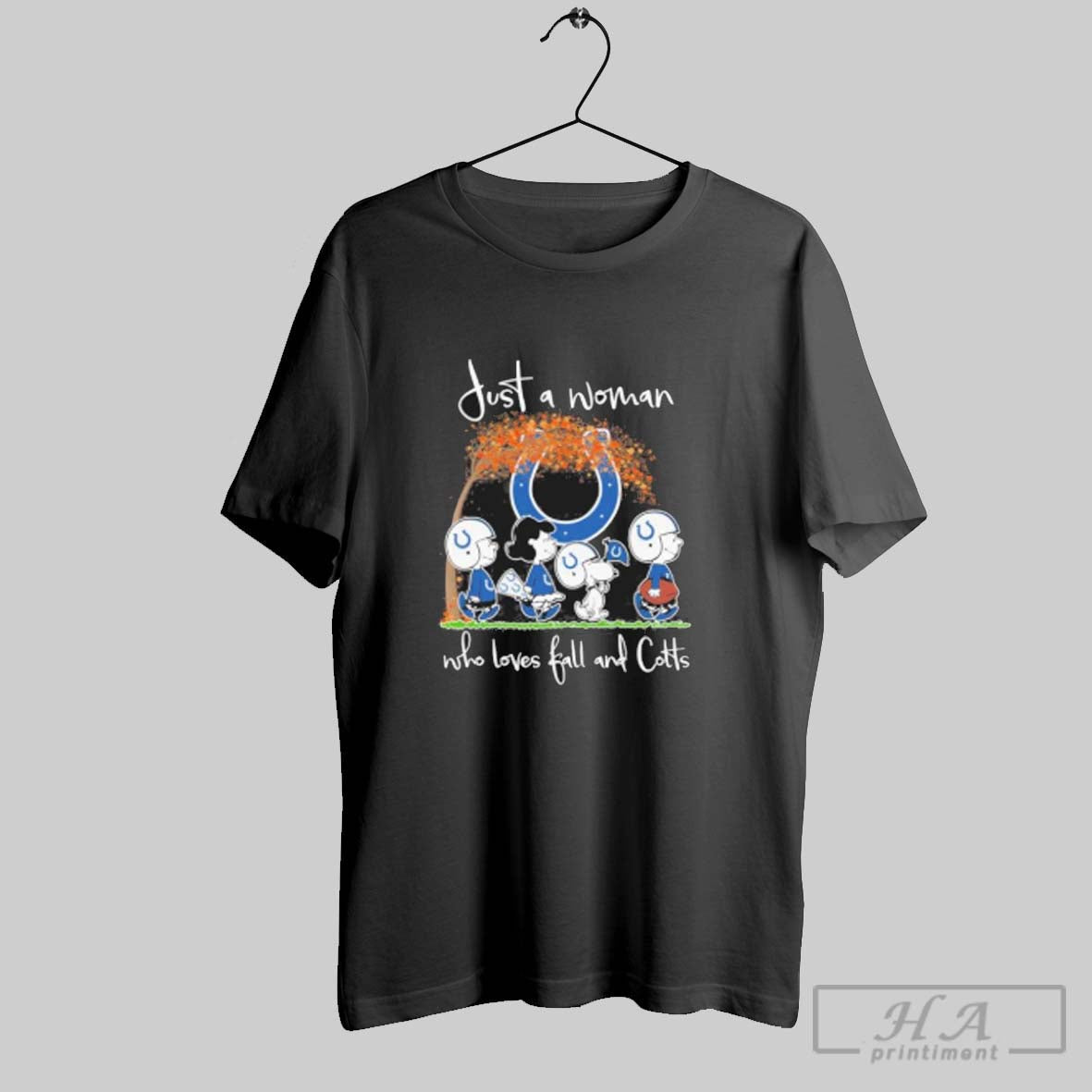 Official Official Just A Woman Who Loves Fall And Indianapolis Colts X The Peanuts Walking