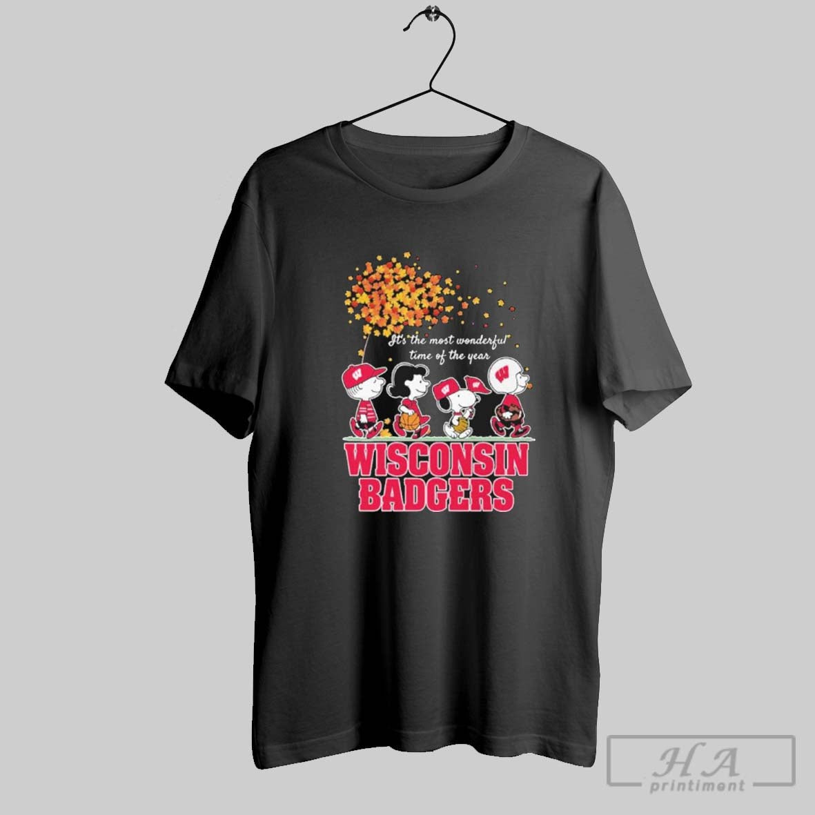 Official Official Wisconsin Badgers And Peanuts Character Its The Most Wonderful Time Of The Year