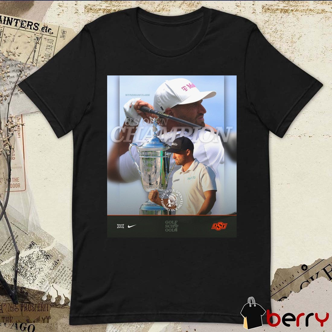 Oklahoma State Golf Wyndham Clark 2026 US Open Champion Shinnecock Hills Golf Club Southampton NY Poster t-shirt