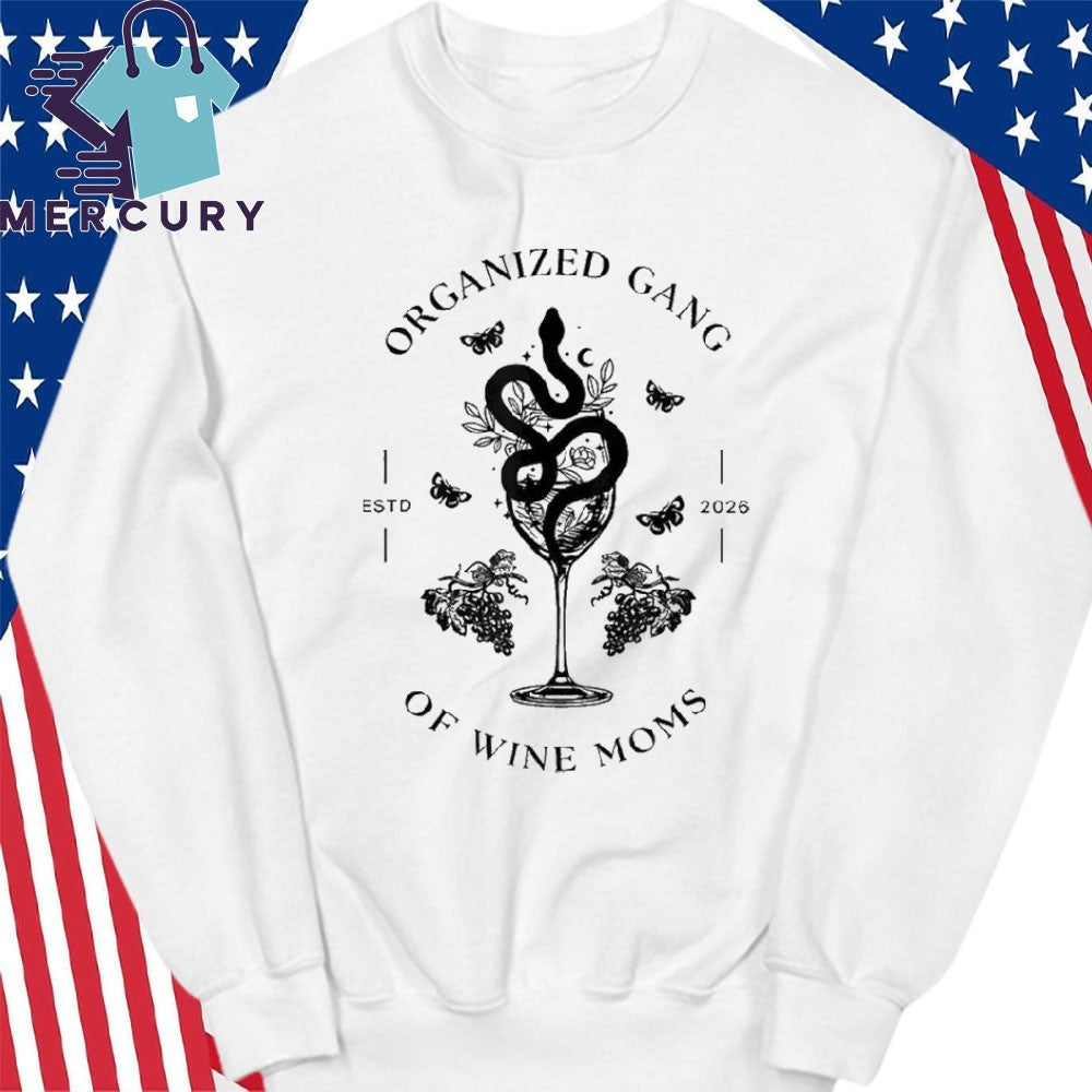 Organized Gang Of Wine Moms Snake Wine Glass Emblem Shirt