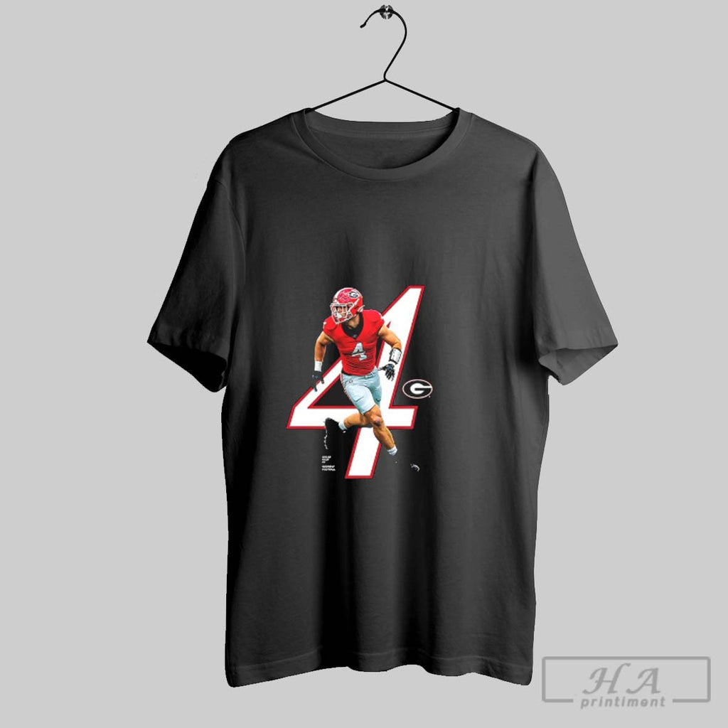 Official Oscar Delp Number 04 Georgia Bulldogs Football Breakthrough V Neck