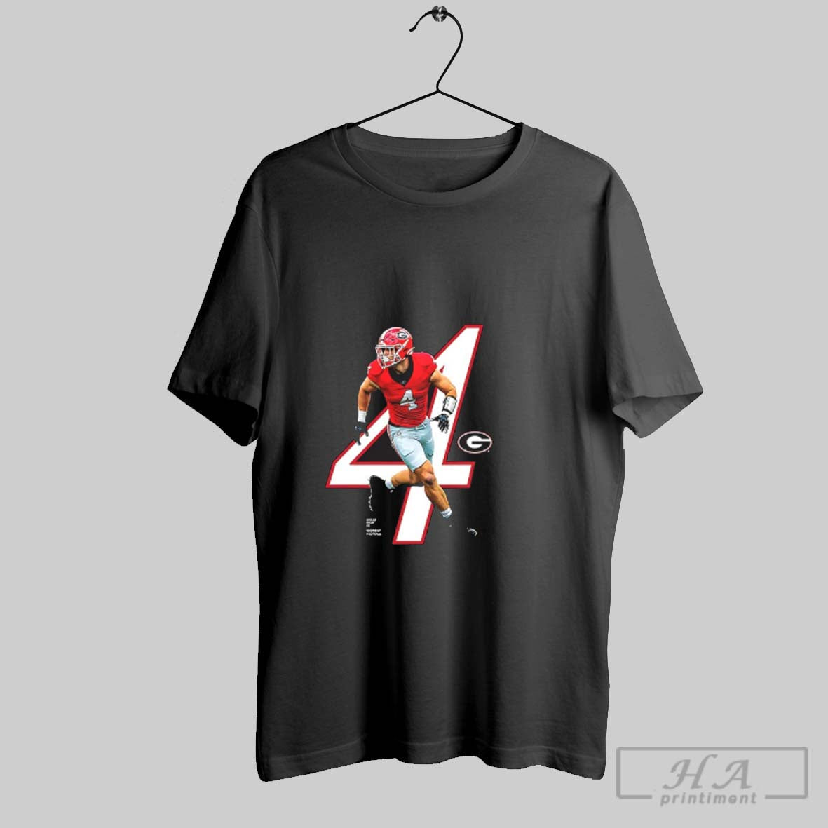 Official Oscar Delp Number 04 Georgia Bulldogs Football Breakthrough V Neck