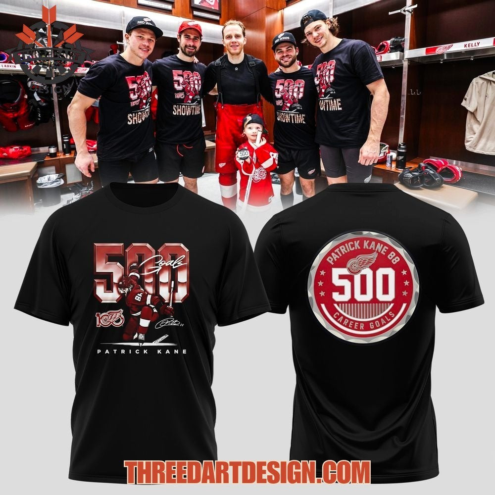Patrick Kane 500 Career Goals Detroit Red Wings Two Sided Shirt