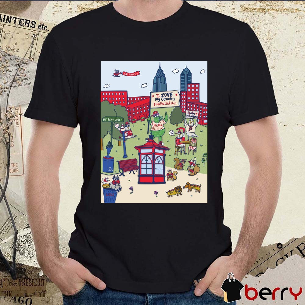 Philadelphia Phillies I Love My Country Philadelphia Holy Schwarbomb Rittenhouse SQ Poster t-shirt