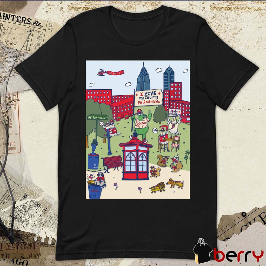 Philadelphia Phillies I Love My Country Philadelphia Holy Schwarbomb Rittenhouse SQ Poster t-shirt
