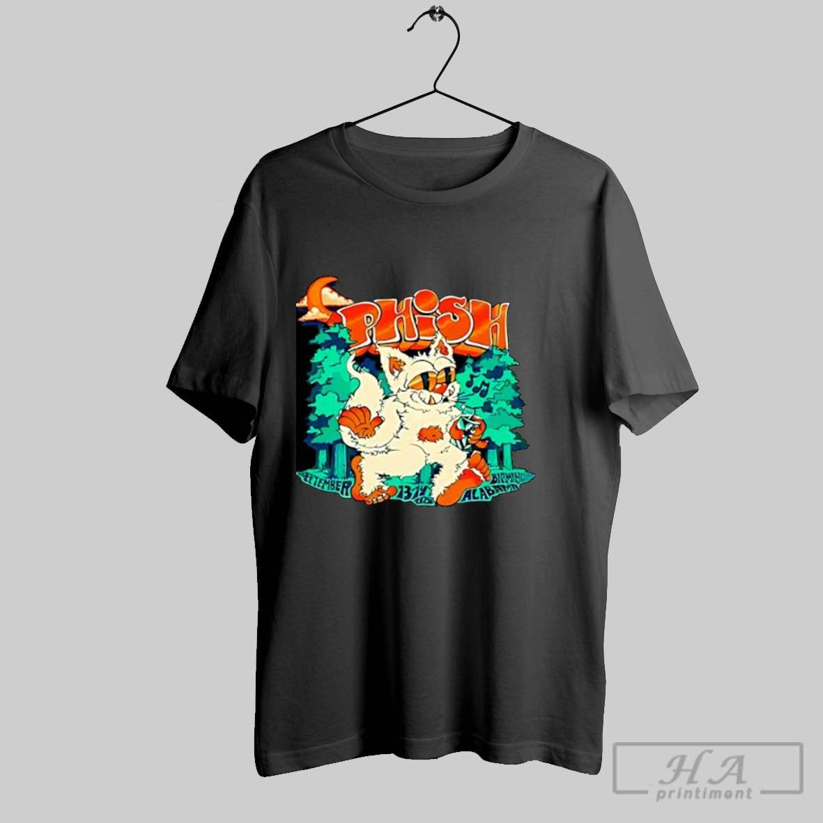 Official Phish Yeti Monster Music Notes September 13 14 2025 Birmingham Alabama Posters Black Tee