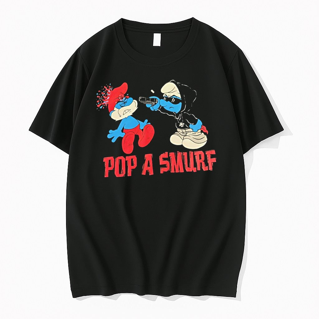 Official Pop A Smurf Cartoon T Shirts Jpg