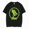 Official Praying Hands Rosary Cross Pray For Death Barbed Wire Edgy Gothic T Shirts