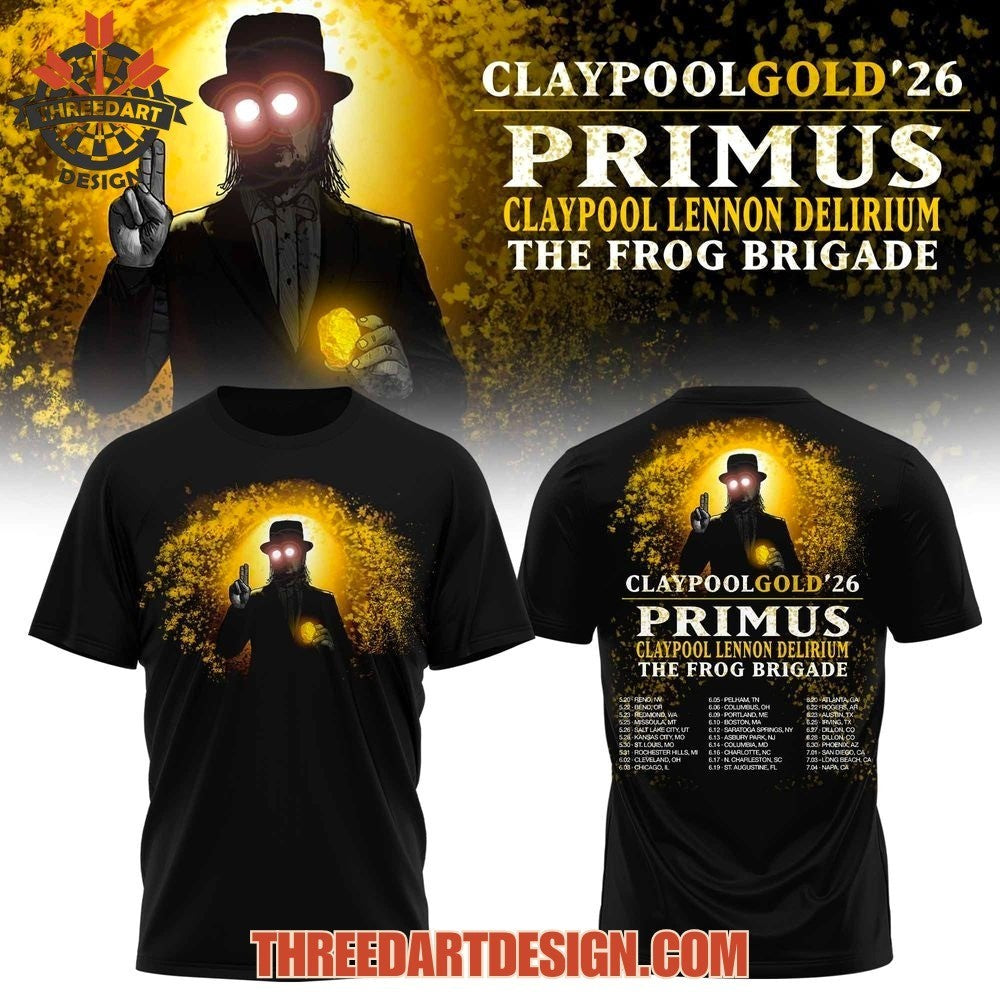 Primus Claypool Gold Summer Tour 2026 Shirt